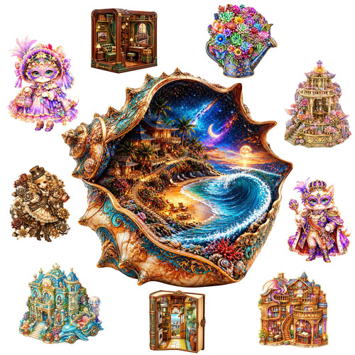 Puzzle legno animali oceano - in,