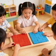 in legno con blocchi