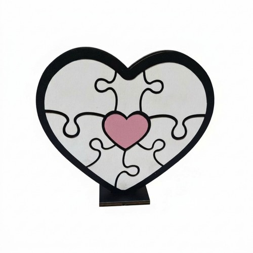 Rompicapo cuore legno - a,