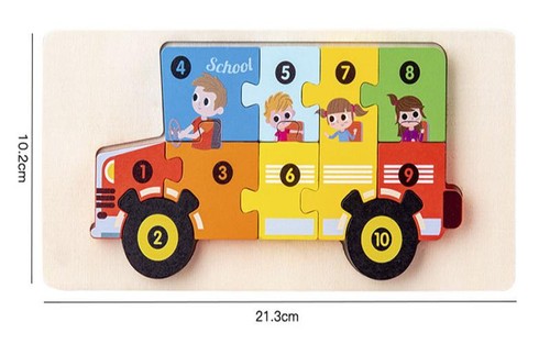 Set puzzle veicolo legno 3d - puzzle,